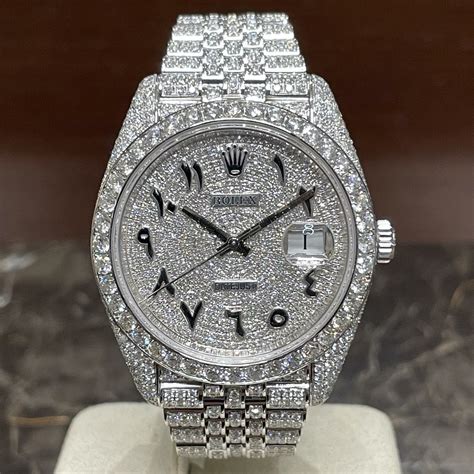 rolex arabische ziffern iced out|rolex iced out modelle.